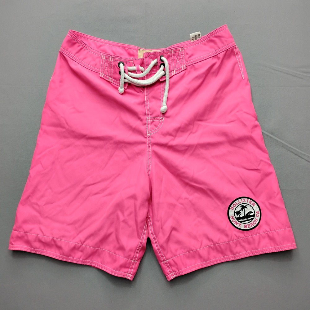Hollister Mens Neon Pink Huntington Beach Board Shorts Swim Trunks Small 32W 8I